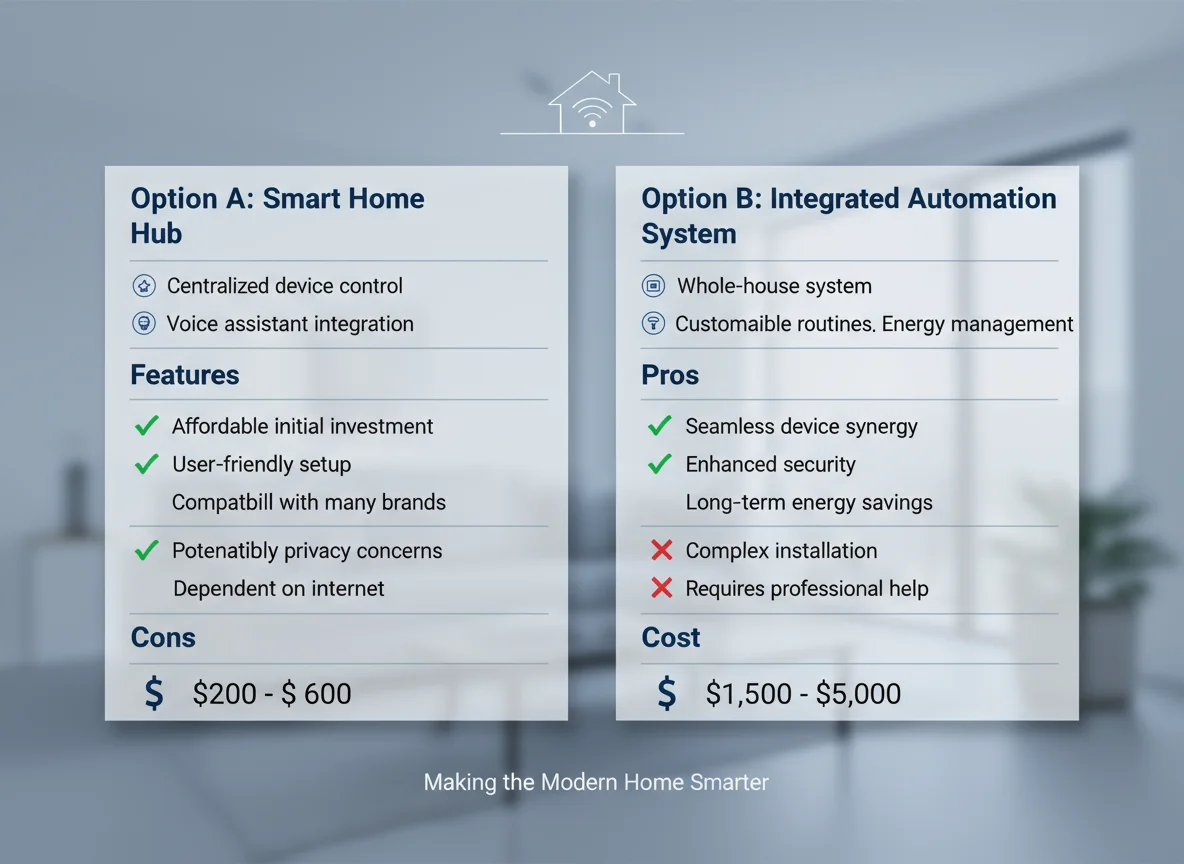 Infographic comparing options with key features and costs.