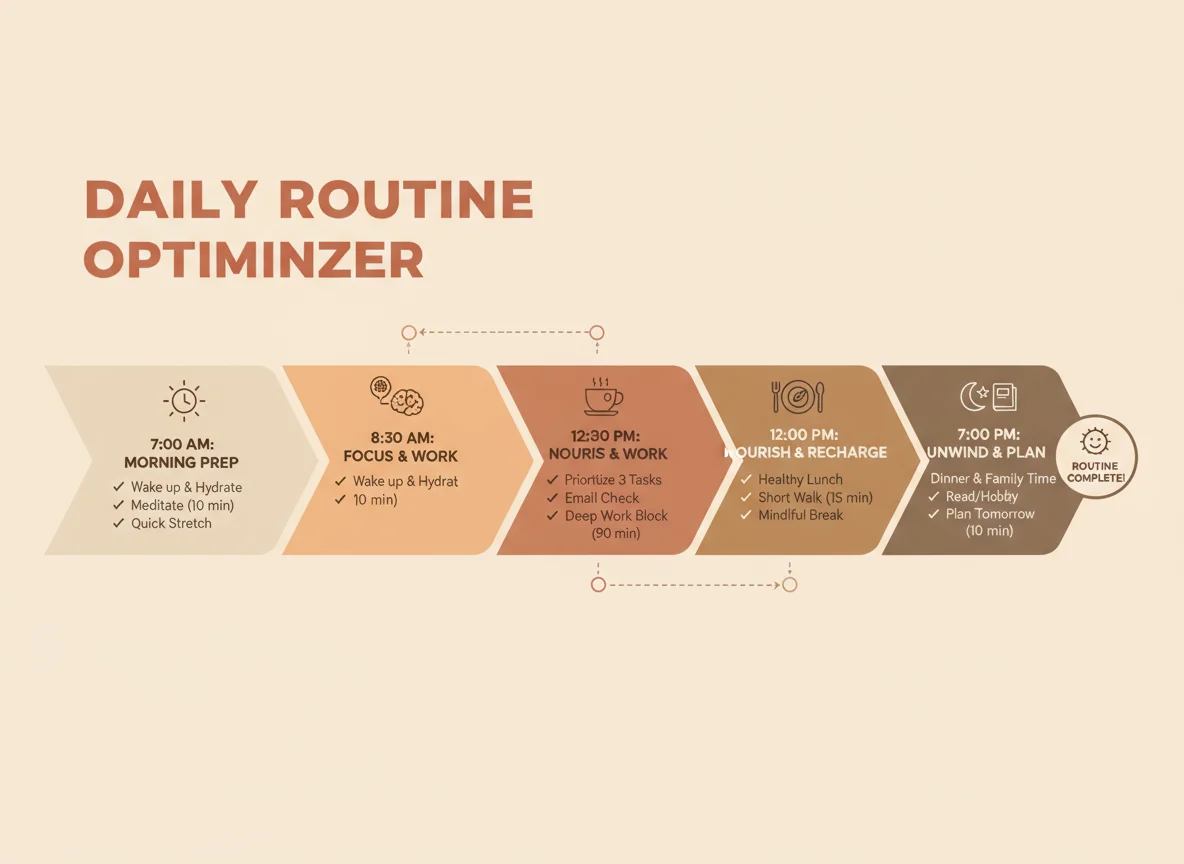 Infographic showing routine tasks schedule or checklist.